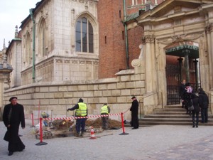 Lokalizacja wycieku na wodocigu . Zamek Krlewski na Wawelu - katedra 